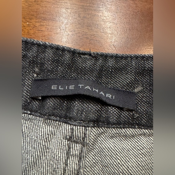 Elie Tahari Vintage Faded black Floral Embroidered Bootcut Jeans Sz 8 - Picture 4 of 10